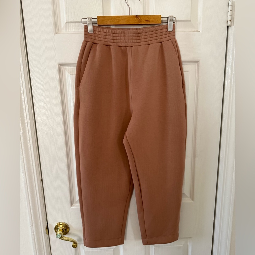 FIG athletics brand- made in Canada- Taupe cropped athletic pants